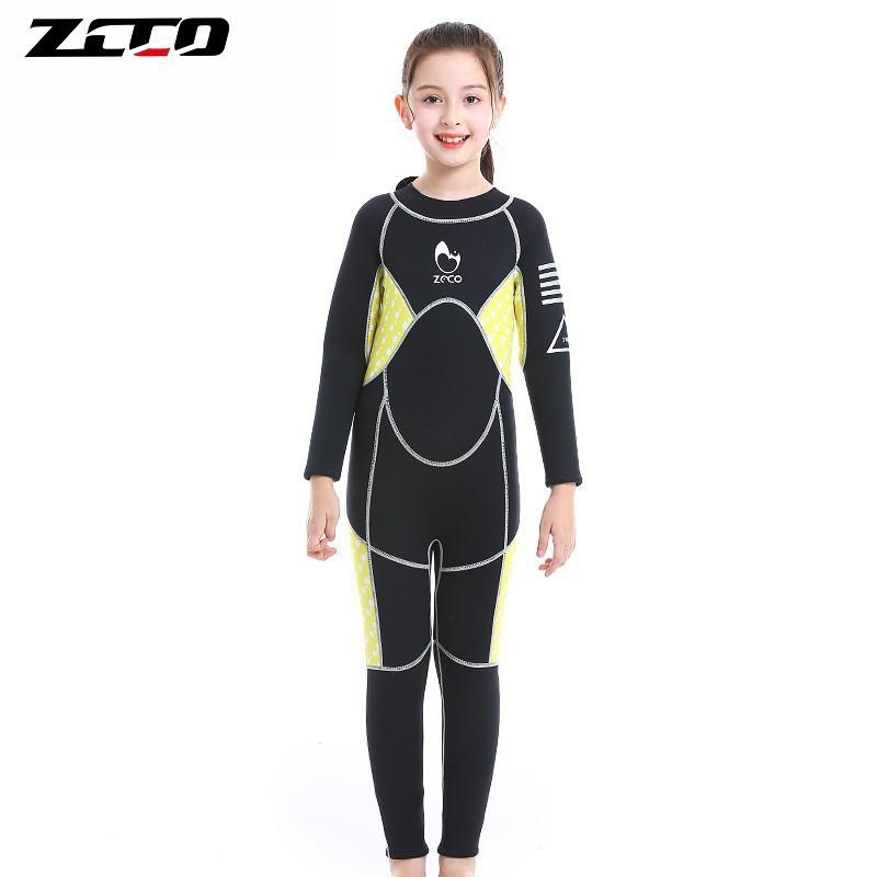 3mm Kids Wetsuit Full Body Long Sleeve Snorkeling Swimming Surfing UV Protection Jellyfish Safety