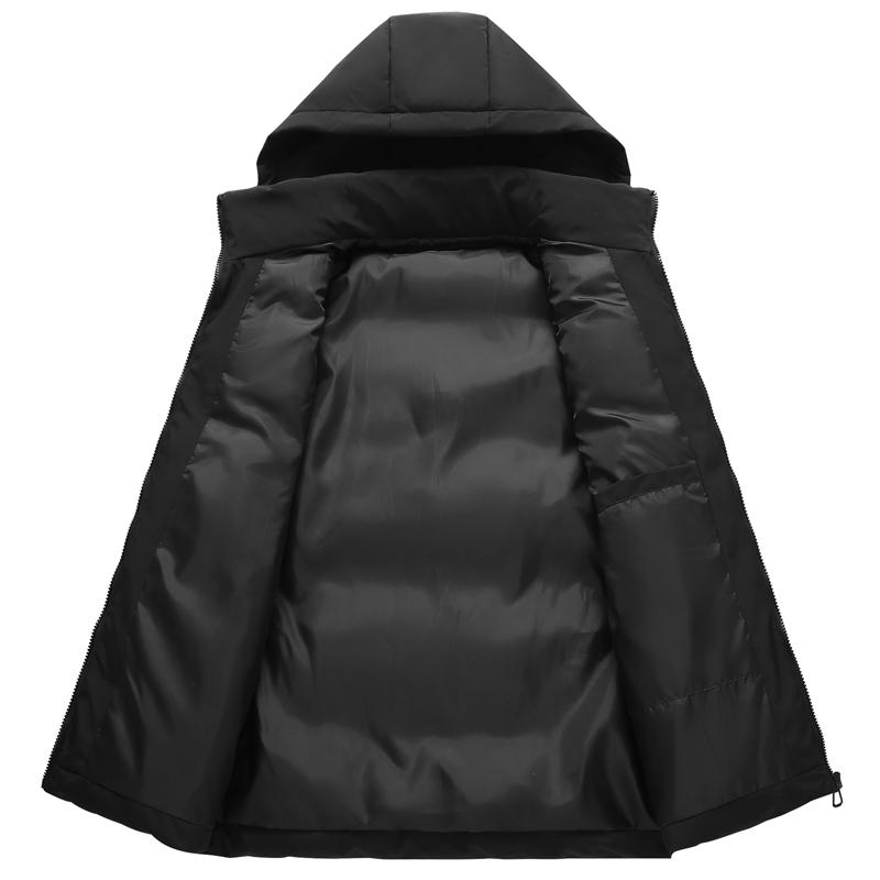 Nadměrná velikost S-8XL Zimní bezrukávová parka Pánská teplá vesta s kapucí Módní ležérní Silné svrchní oblečení Pánské bundy