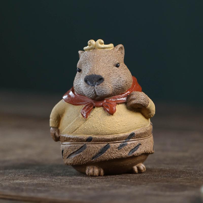Yixing Zisha Capybara Eight Precepts Wukong Incense Holder Tea Pet Elegant Tea Sculpture Tea Figurine Play Toys Tea Statue Craft