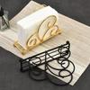 Porta-Guardanapos de Metal Salva-Espaço Estilo Nórdico Organizador de Papel de Mesa Autônomo Espessado Antiderrapante Suporte para Armazenamento de Guardanapos Casa