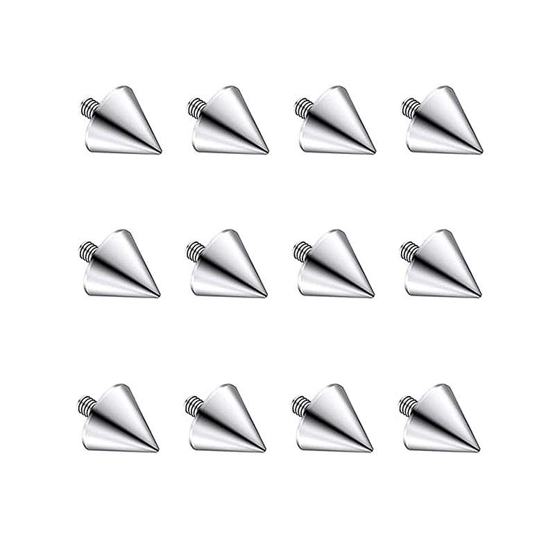 Implant Grade F136 Titanium Alloy Cone Stud: External Thread Jewelry for Ears, Eyebrows, Tongue, and Lip