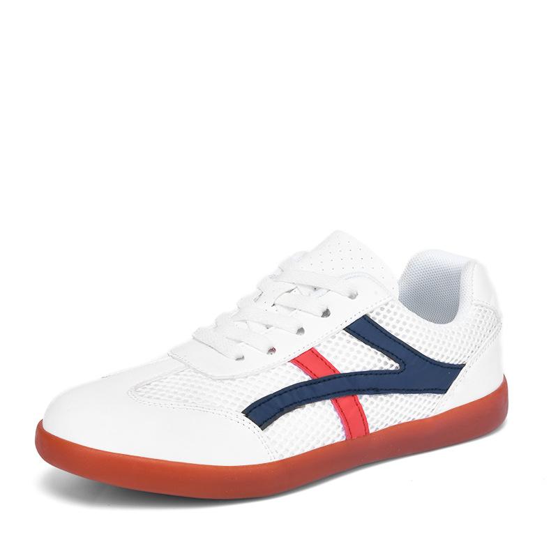 

Новые туфли для тай-чи мягкая подошва профессиональные спортивные удобные Сяобай летняя сетка дышащие тай-чи подошва из говяжьей кожи повседневная обувь 41 белый