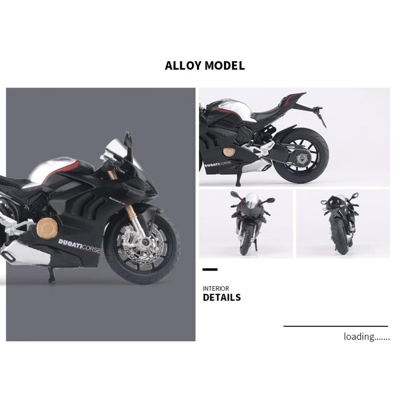 1/12 Ducati Panigale V4S Alloy Racing Cross-country Motorcycle Model Simulation Toy Street Motorcycle Model Collection Kids Gift