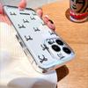 Schwarzes Schleifenmuster durchscheinende Handyhülle für iPhone 14 15 16 13 12 11 17 Pro Max 12 13 Mini Weiche Hülle