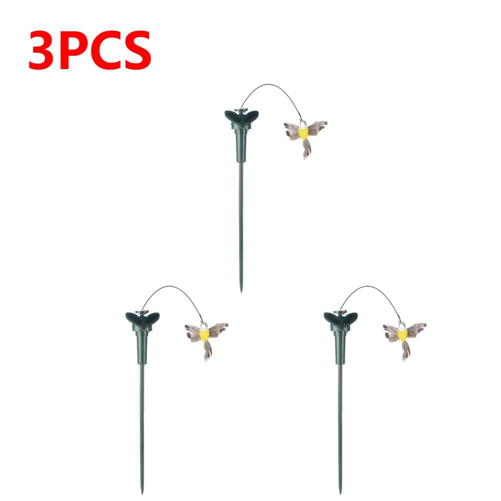 1-3PCS Solar Powered Flying Wobble Artificial Flying Butterfly Bird Dancing Butterfly Bird Garden Stake Yard Outdoor Lawn Decor