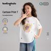 Pudding Haru Girls' Cartoon Print Short Sleeve T-Shirt