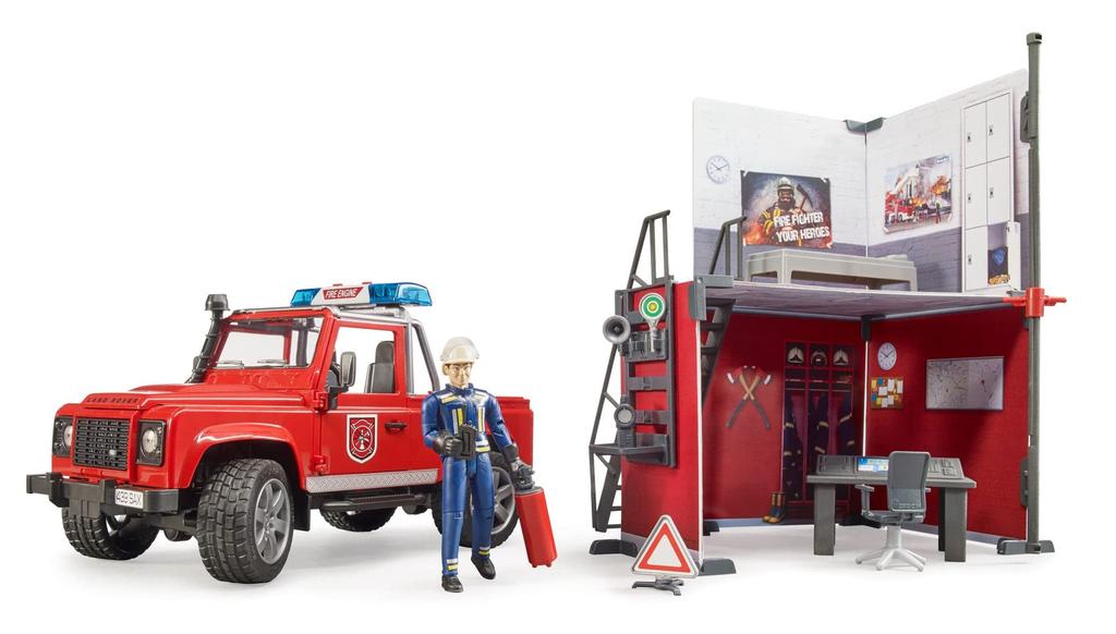 Bruder Land Rover Def. Wagon Firefighter Custom (with figure) BR02596