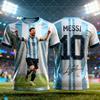2026 Messi KI Fußball Druck T-Shirt Unisex Herren Damen Fan Gedenkoberteile Superstar Grafik Trendige Sport Kurzarm-T-Shirts