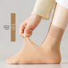 Ultra-Thin Women's Summer Stockings: Flesh and Black Velvet Pineapple, Japanese Style, Sweat-Absorbent, Non-Slip Mid-Tube Socks.
