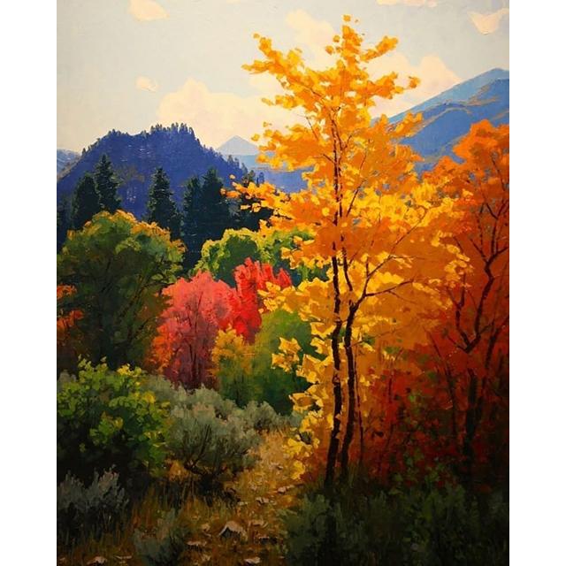 YEESAM ART DIY dipingere con i numeri per adulti principianti bambini, Bloom Lavenders 40,6 x 50,8 cm in lino acrilico stress less numero pittura regali