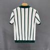 Summer Men's Knitting Stripe Short Sleeve T Shirt Men Casual Button Fashion Fashion Polo Shirt