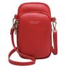 Newest Women Solid Color Multi Pocket Faux Leather Crossbody Shoulder Bag Phone Purse
