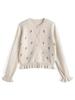 2026 Autumn/Winter Women's Floral Embroidery Knit Cardigan, Round Neck Korean Style Sweater Coat, Age-Reducing Design.