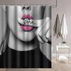 Fashion Woman Shower Curtain Modern Women Funny Bathtub Shower Curtain Decoration 12 Hooks 180X180Cm