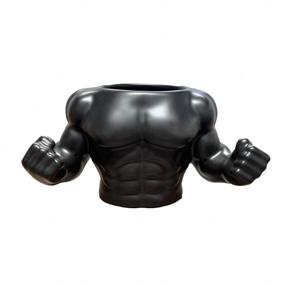 400ML Capacity Ceramic Coffee Cup Uniquely Male Muscle Pen Holder Muscle Man Mug Christmas Gift чёрный