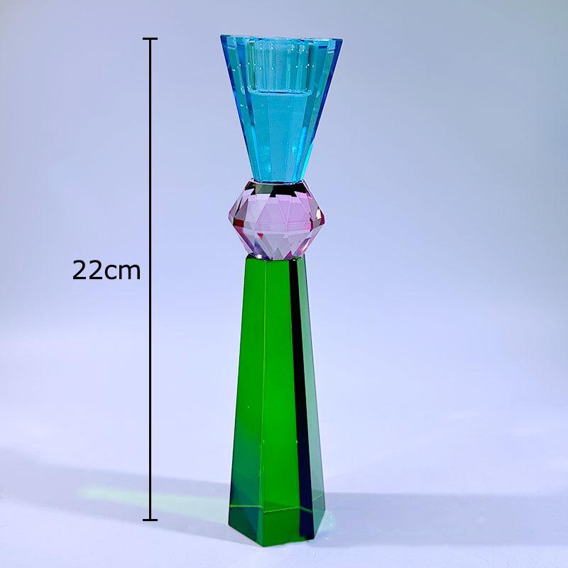 Colorful Crystal Candle Holders Desk Decoration Romantic Candlestick Wax Melt Burner Transparent Candle Stand Modern Home Decor