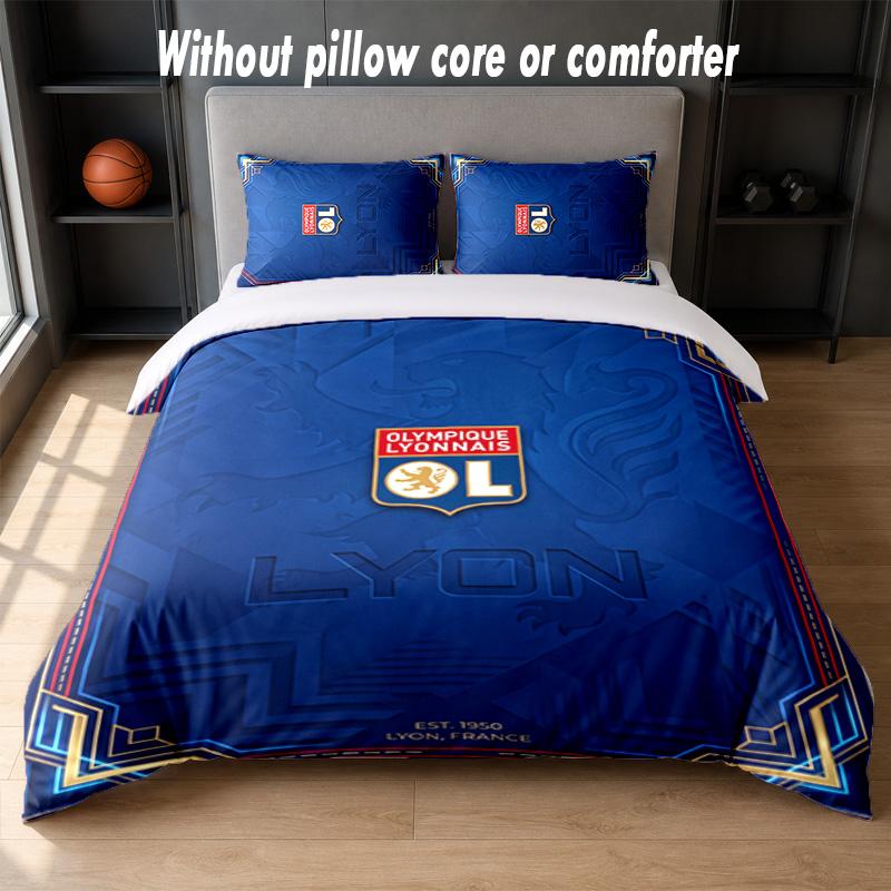 Lyon FC Design Bed Bedding Set 1 Duvet Cover + 2 Pillowcases Soft Breathable Household Bed Linens