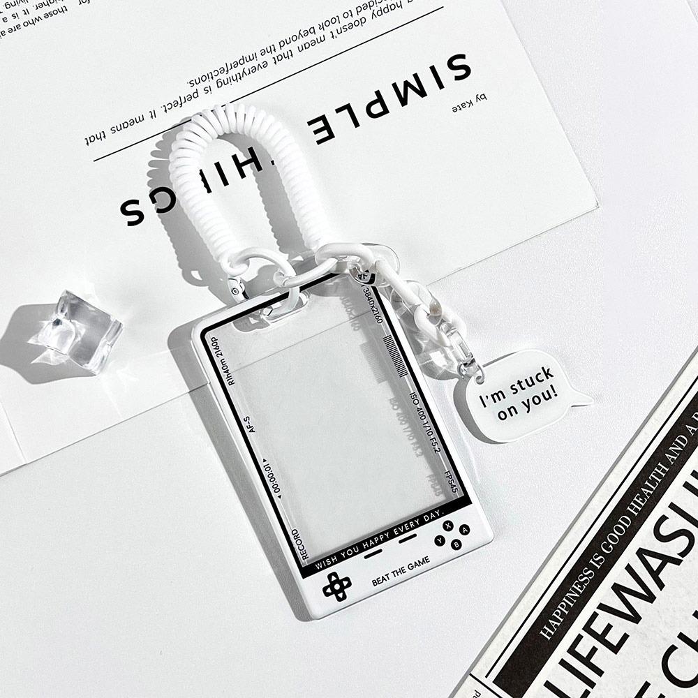 1Pcs New Kpop Card Holder Korean Fashion Transparent Student Card Protector Display with String Photocard Holder for Kids Idol