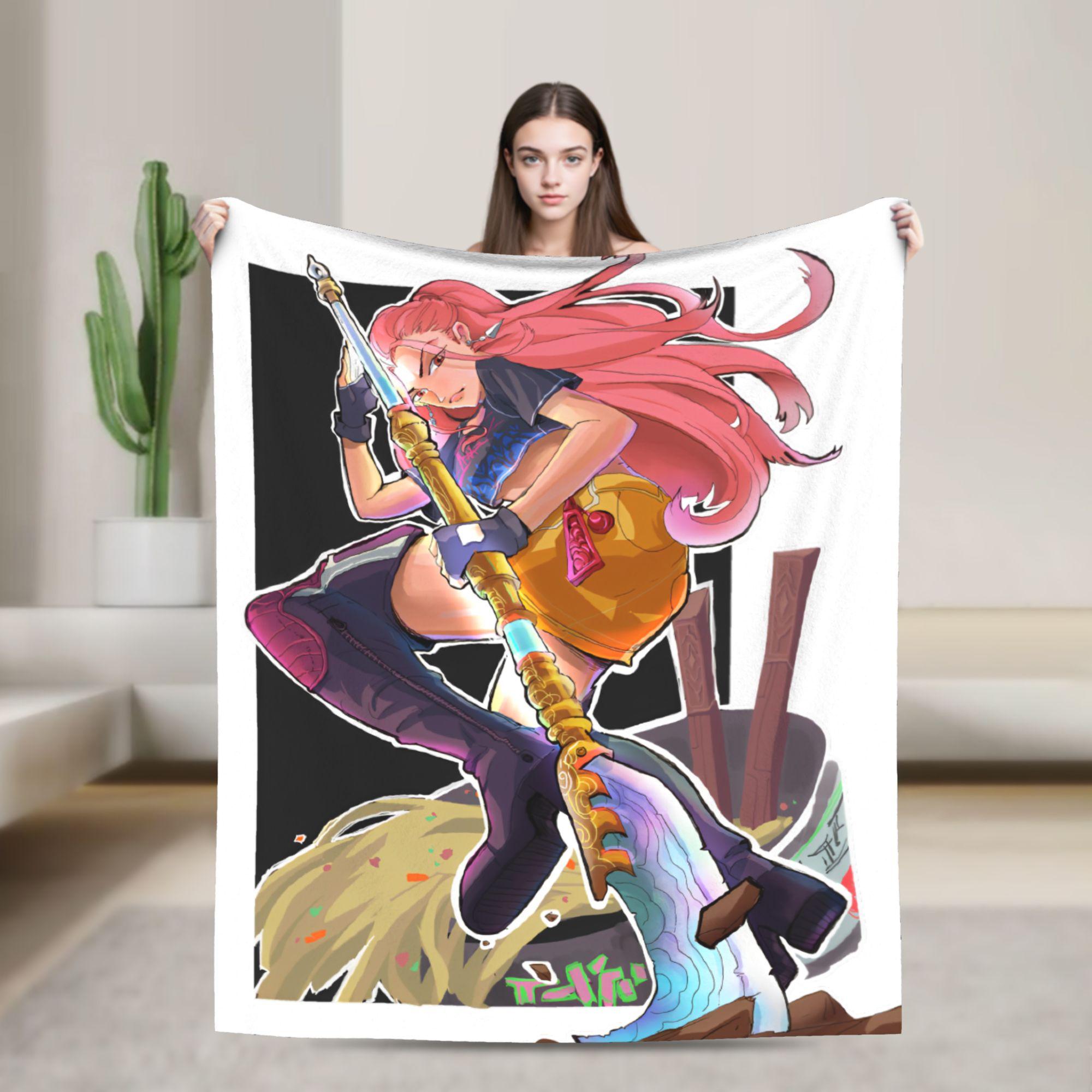 

K-pop Охотники на демонов Huntrix Одеяло Фланелевое Смешное Дышащее Плед для домашнего текстильного декора 76x102cm 30x40in