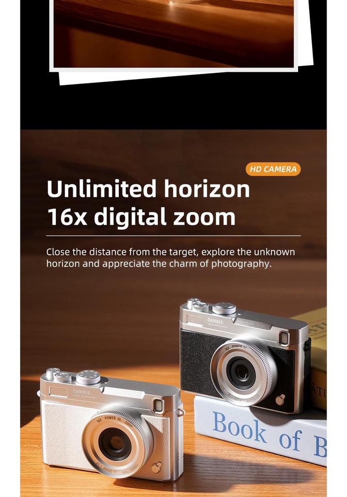 4K HD Retro Camcorder with Flip-out Screen for Students & Travelers