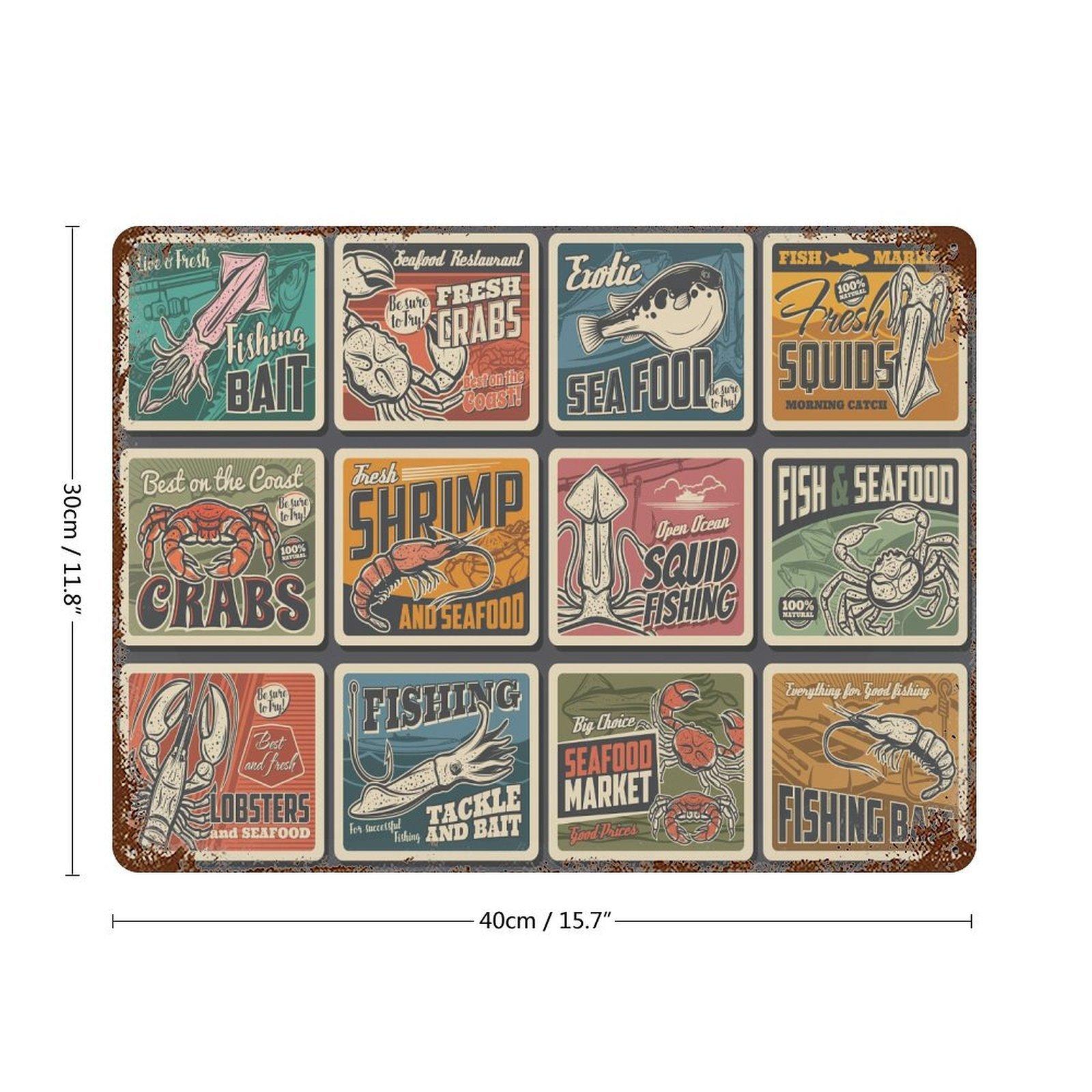 

1-Pack distressed metal sign decor, 20×30cm and 30×40cm, retro rusty wall piece for bar counter, pub, club or kitchen 30*40CM