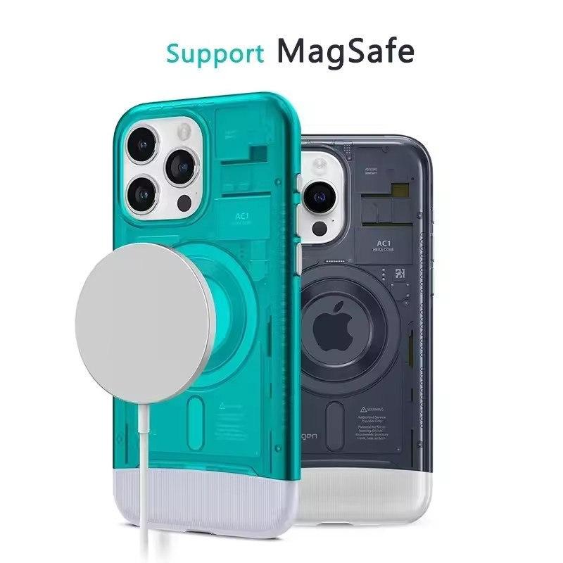 Luxury Classic C1 MagSafe Case for iPhone 16 Pro Max 16 Pro 15 14 13 - Ultra Hybrid Magnetic Protector Cover with Hard Shell Desig