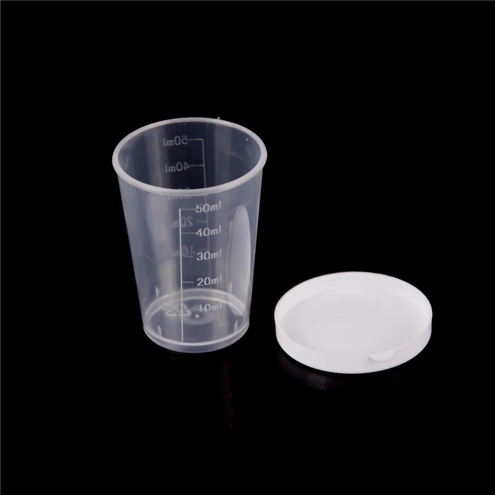 Cylindre de Test de Laboratoire Gradué en Plastique PP Transparent Tasses de Mesure de Liquide Couvercle Blanc Indexation Récipient Transparent Tube20ml/30ml/50ml