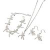 Boutique Jewelry Set Dragonfly Pendant Necklace Bracelet Earrings