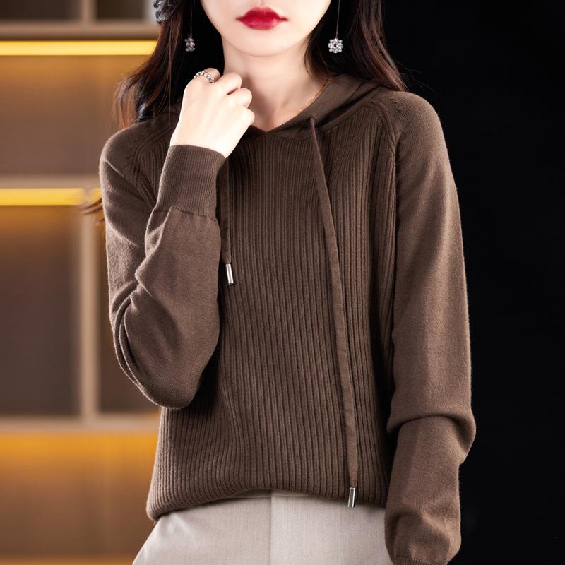 Women's Fashion Casual Solid Color Print Autumn Winter Long Sleeve Sweaters