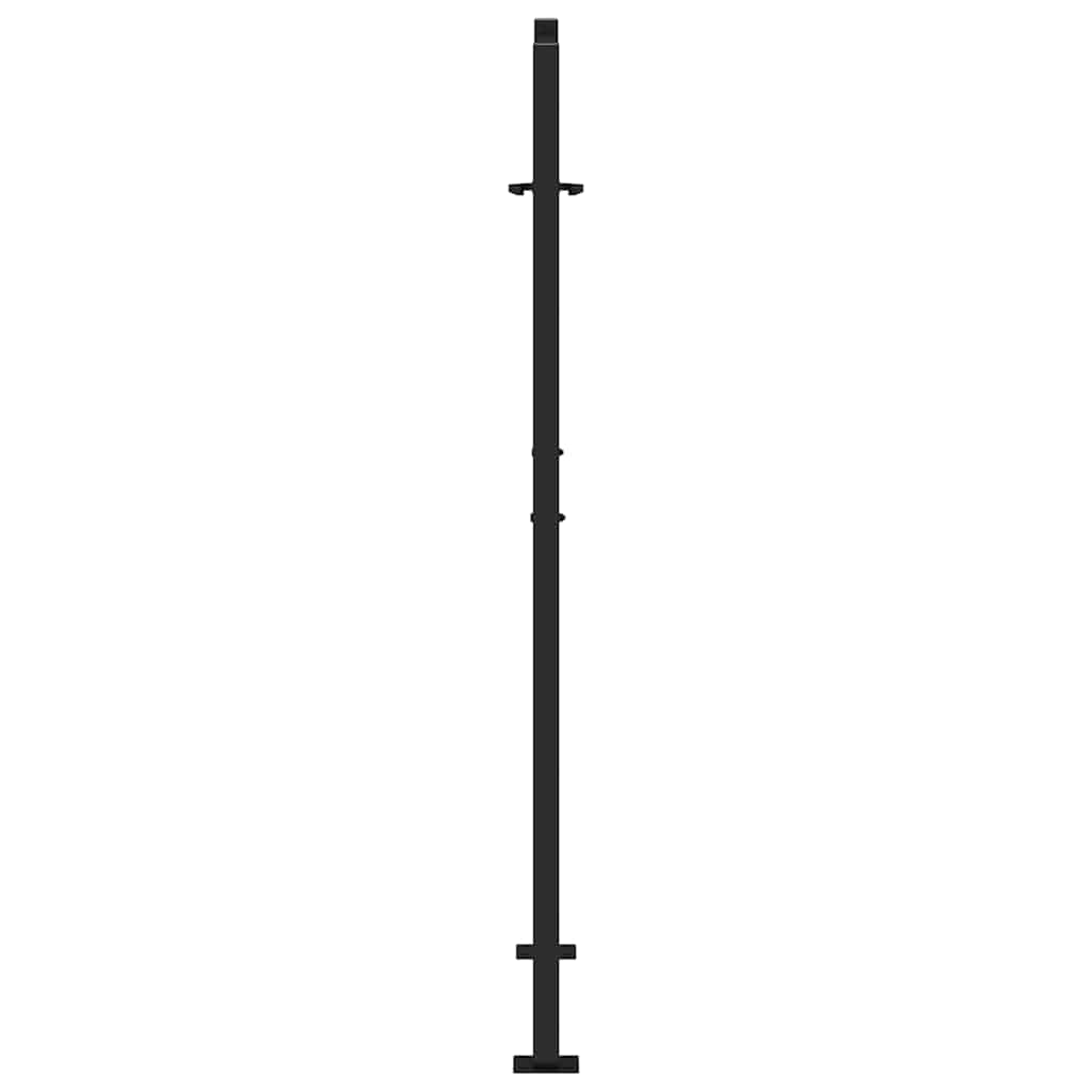 Gard de Grădină Negru 105X155 Cm Model din Oțel Frunză