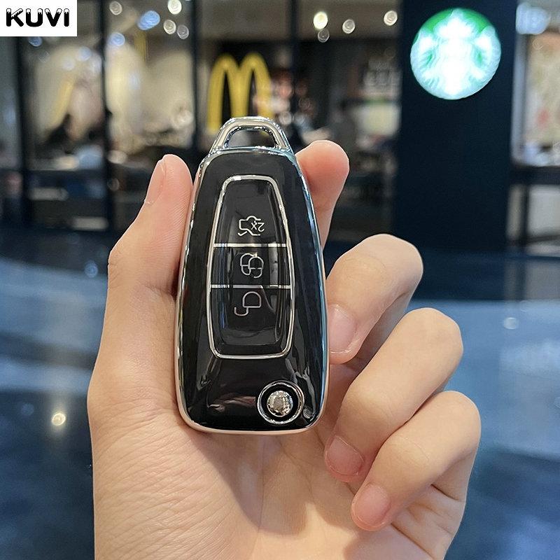 

3 Button Tpu Car Remote Key Fob Cover Case For Ford Ranger C-Max S-Max Focus Galaxy Mondeo Transit Tourneo Custom Keychain