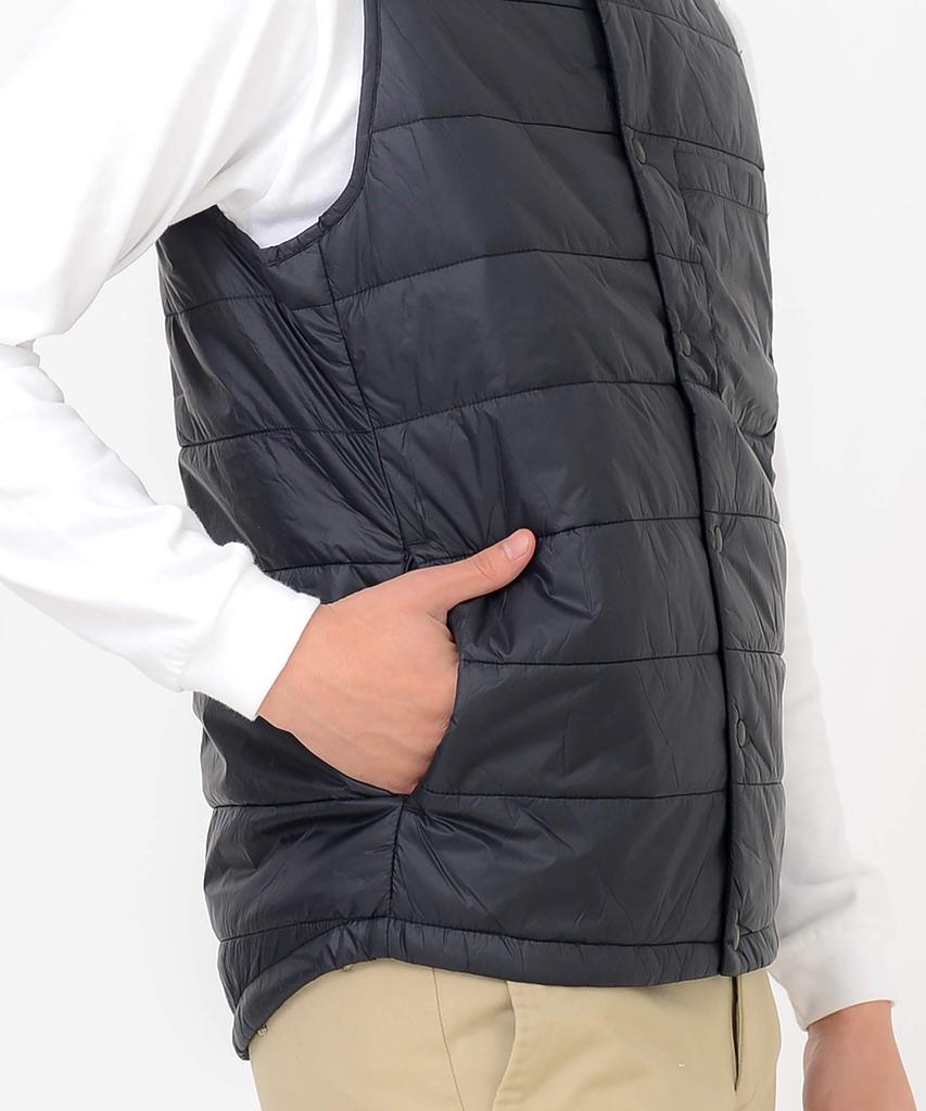 T-Shirt.ST Padded Inner Vest, Solid Color, Side Pockets, Black, Men's and Women's, Size 3L
