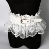Elastic Lace Cummerbunds Solid Color Wide Waistband Vintage Corset Belt  Dress