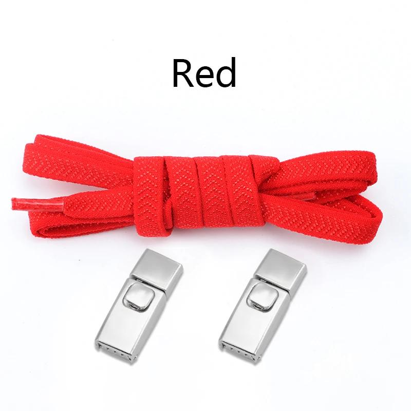 1Pair 8MM Flat Tennis No Tie Shoelace Press Lock Shoelaces Without Ties Elastic Laces Sneakers Adult Kids for Shoes Accessories