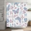 Beautiful Butterfly and Floral Design Waterproof Shower Curtain for Bathroom Decor Pink Blue Purple White