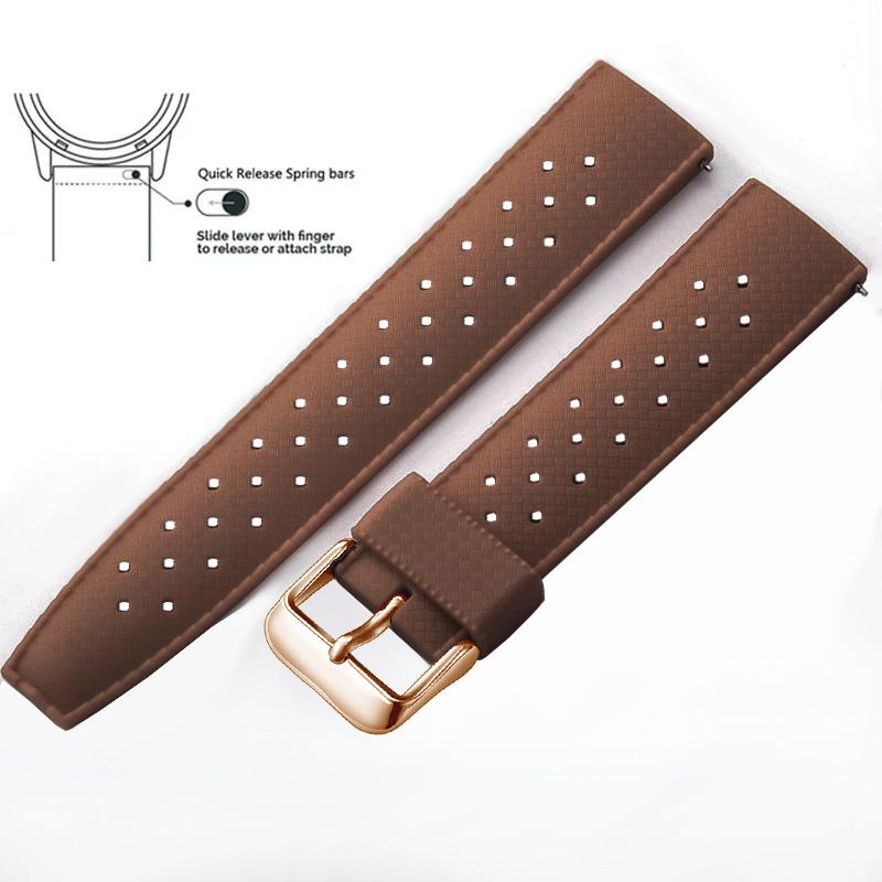 Tropical Silicone Watch Band Quick Release Watch Band 18mm 20mm 22mm Rubber Tropic Smart Watch Strap Waterpfroof Muti-Color
