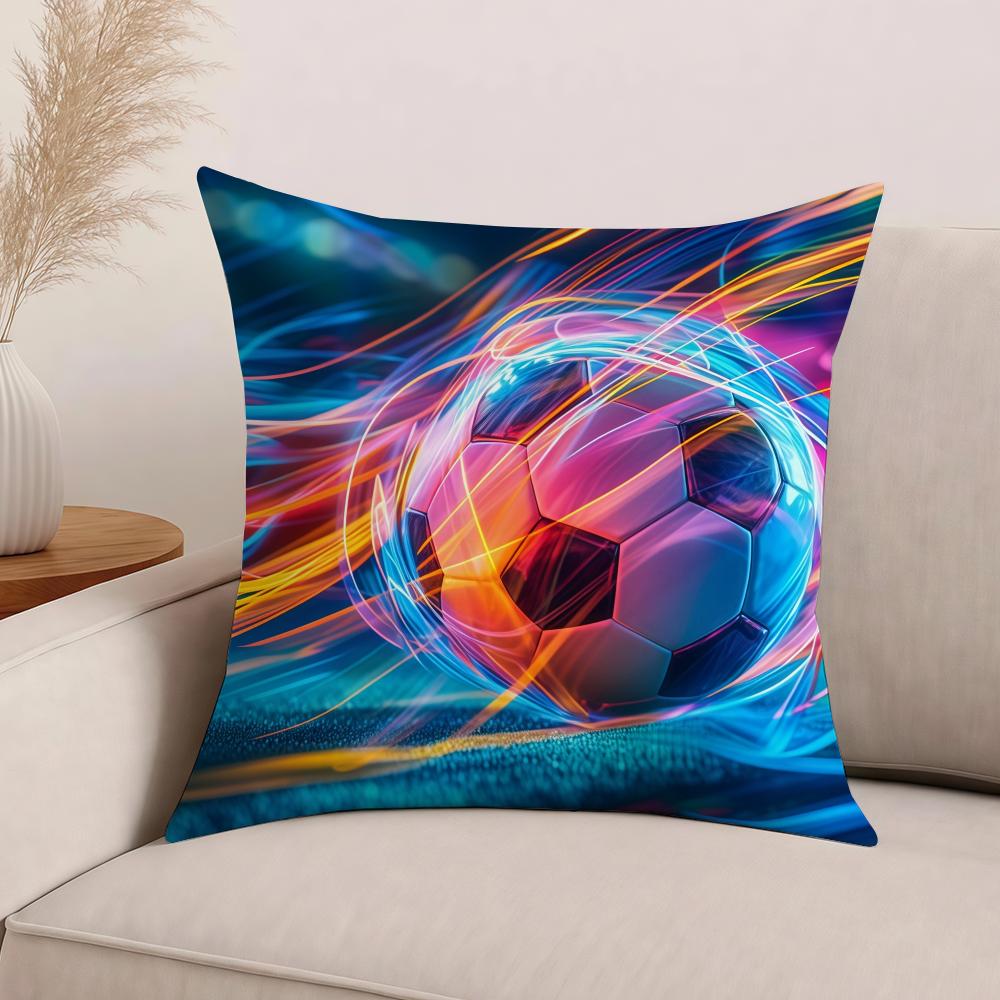 Cool Colorful Graffiti Football Fashion Pillow Case Office Cushions Suitable For Sofa Car Bedroom Decorative Cushion Cover