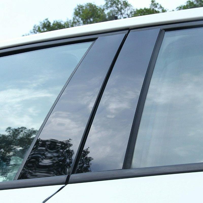 6Pcs Car Gloss Black Car Window B Pillar Post Trims Cover Stickers For Honda Accord Sedan 2013-2017 Auto Parts