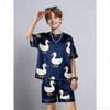Men's Set Fashion Fun Animal Duck Printed Men's T-shirt and Shorts 2 Piece Set Summer Casual Outdoor Men's and Women's Outfit