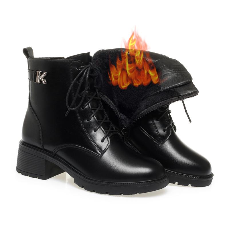 British Martin boots for women, new winter velvet versatile platform short boots, spring and autumn single boots