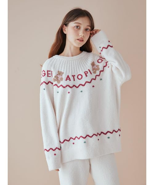 Gelato Pique HOLIDAY Nordic Pullover PWNT245159 IVR Free Size Women's