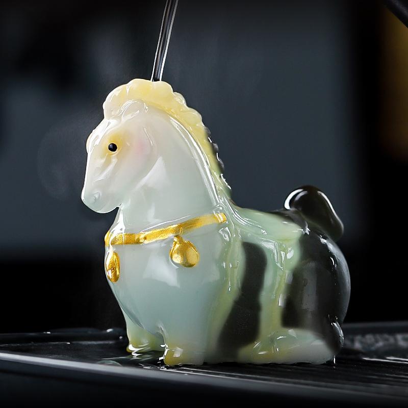 Tang Dynasty Style Color-Changing Horse Tea Pet for Tea Table Decor Gongfu Tea Ceremony Home Gift