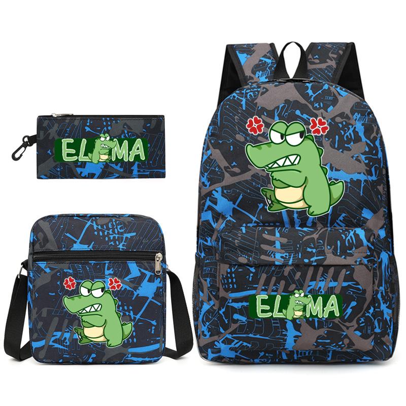 School Bag Three-Piece Game Merchandise Backpack Large Capacity Middle School Students Outdoor Campus