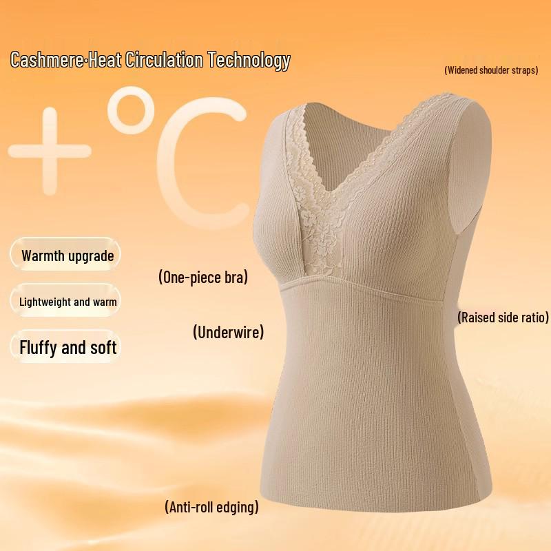 Women's Seamless Slimming Mulberry Silk-Cashmere Top with Breast Pads - Original 2025 Autumn/Winter Collection