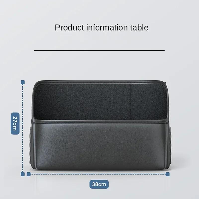 Lær Bilsete Midtre Henger Oppbevaringsveske Luksus Auto Håndveskeholder Mellom Seter Lommer for Kleenex Vannkopp Stuing Rydding