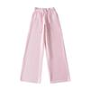Women's Pink Sportswear Set: Round Neck Long Sleeve T-Shirt, Hooded Sweatshirt Jacket, and Wide Leg Sweatpants