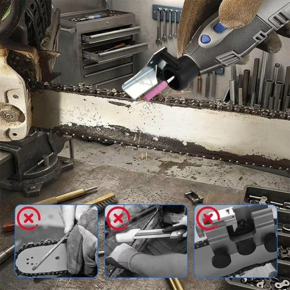 6pcs Adjustable Sharpening Angle Chainsaw Sharpening Attachment Kit Chainsaw Parts Gardening Tools