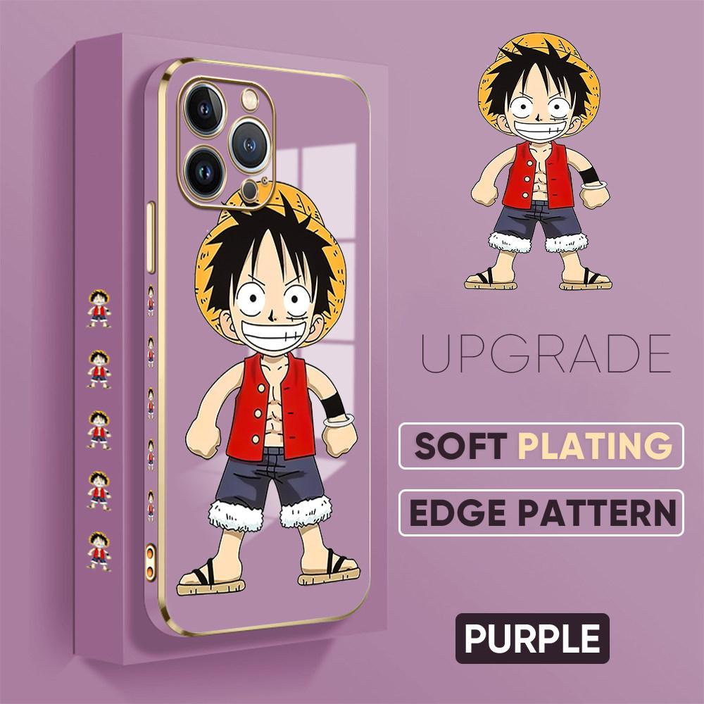 For iPhone 16 15 Max Samsung S24 S23 Plus A15 A35 A53 A73 Xiaomi 11T 12T 13T Redmi 13C Cartoon Soft TPU Full Lens Protect Cute Luffy Phone Case