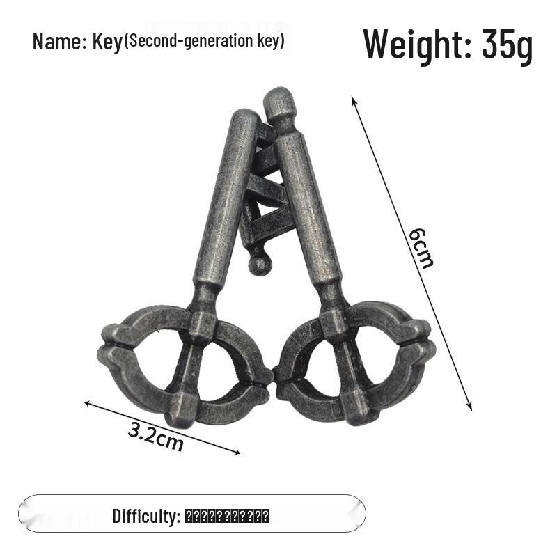 Zinc Alloy Kongming Puzzle Lock: Disentanglement Ring Educational Toy
