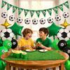 Soccer Themed Party Decorations Set with Balloons Banner Foil Stars and Soccer Ball Print Stickers for Birthday Event Celebration